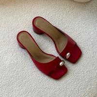 Мюли Ivett красные гладкие
