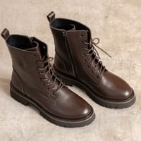 Ботинки Denim зима кофейные зернистые