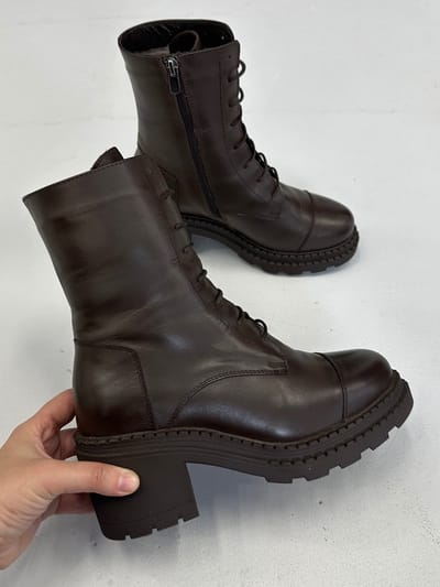 Ботинки Persi кофейные гладкие
