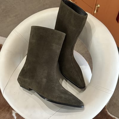 Ботильоны Ariana зима оливка замша