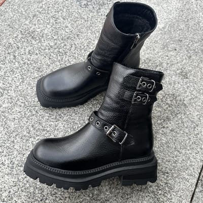 ботинки Diego черные зернистые