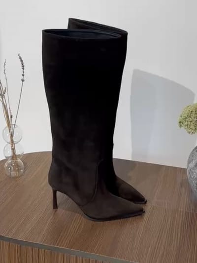 Сапоги Nella кофейные замша