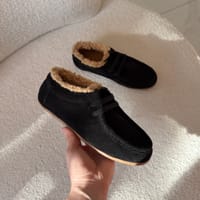 Оксфорды Hero мех черные замша