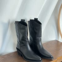 Казаки Lopez зима черные гладкие