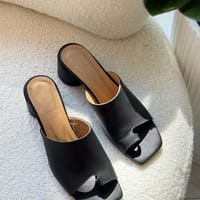 Мюли Rene черные гладкие