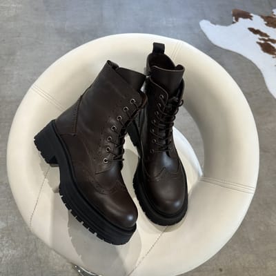 Ботинки Zeyna кофейные гладкие